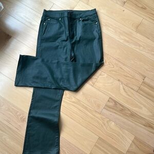 Ann Taylor green leather like pants
